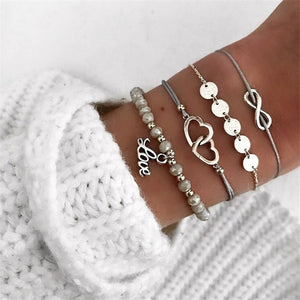 New Fashion Simple Color String Beach Woven Knot Bracelet Bracelet Set Bohemian Thread Bracelet Retro Handmade Boho