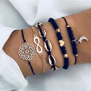 New Fashion Simple Color String Beach Woven Knot Bracelet Bracelet Set Bohemian Thread Bracelet Retro Handmade Boho