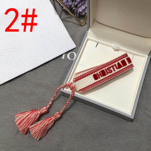 2019 Hot Fashion Multi-color Woven Stretch Hand Strap Cotton Embroidery Charm Letter Bracelet Woven Fringed Bracelet For Women