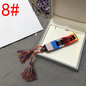 2019 Hot Fashion Multi-color Woven Stretch Hand Strap Cotton Embroidery Charm Letter Bracelet Woven Fringed Bracelet For Women