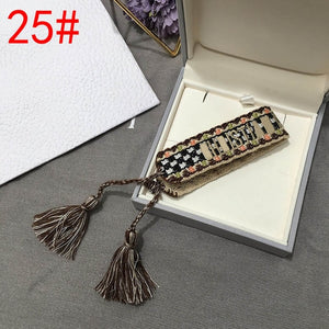 2019 Hot Fashion Multi-color Woven Stretch Hand Strap Cotton Embroidery Charm Letter Bracelet Woven Fringed Bracelet For Women