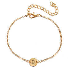 Load image into Gallery viewer, Ailodo Fashion Gold Color Letter Bracelet For Women Silver Adjustable Name Bracelets Jewelry Female Gift Pulseras Mujer LD061