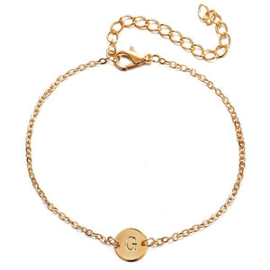 Ailodo Fashion Gold Color Letter Bracelet For Women Silver Adjustable Name Bracelets Jewelry Female Gift Pulseras Mujer LD061