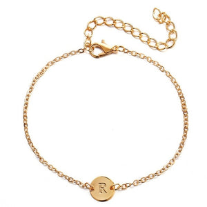 Ailodo Fashion Gold Color Letter Bracelet For Women Silver Adjustable Name Bracelets Jewelry Female Gift Pulseras Mujer LD061