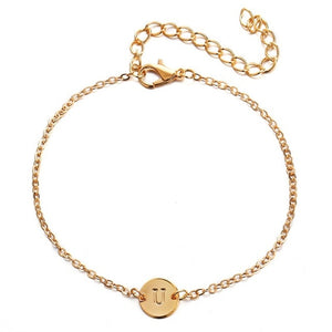 Ailodo Fashion Gold Color Letter Bracelet For Women Silver Adjustable Name Bracelets Jewelry Female Gift Pulseras Mujer LD061