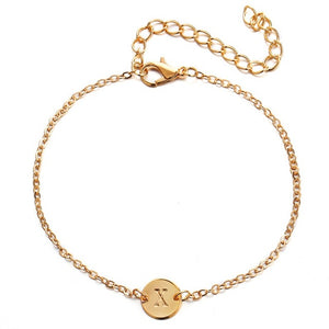 Ailodo Fashion Gold Color Letter Bracelet For Women Silver Adjustable Name Bracelets Jewelry Female Gift Pulseras Mujer LD061