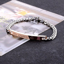 Load image into Gallery viewer, Black Rose Gold Color Women Bracelet Male 2 Style His Queen Her King Bracelet  Male Chain Crystal Couple Lover Bracelet for Men