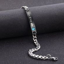 Load image into Gallery viewer, Black Rose Gold Color Women Bracelet Male 2 Style His Queen Her King Bracelet  Male Chain Crystal Couple Lover Bracelet for Men