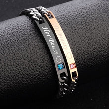 Load image into Gallery viewer, Black Rose Gold Color Women Bracelet Male 2 Style His Queen Her King Bracelet  Male Chain Crystal Couple Lover Bracelet for Men