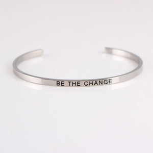 New Silver Stainless Steel Bangle Engraved Positive Inspirational Quote Hand Stamped Cuff Mantra Bracelets For Men Women