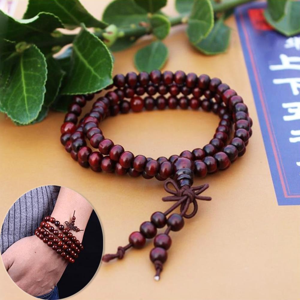 6 mm 108 Prayer Beads Wooden Red Sandalwood Buddhist Buddha Beads Meditation Mala Bracelet Bangle Necklace