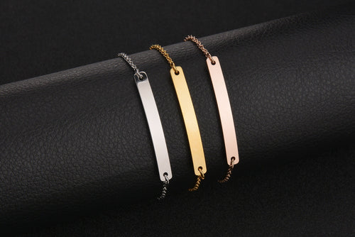 Simple personality ladies bracelet Stainless steel personalized lettering three-color bending bracelet