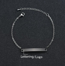 Load image into Gallery viewer, Simple personality ladies bracelet Stainless steel personalized lettering three-color bending bracelet