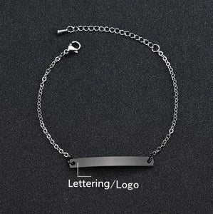 Simple personality ladies bracelet Stainless steel personalized lettering three-color bending bracelet