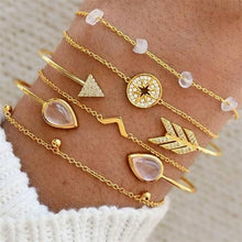 Load image into Gallery viewer, 30 Style Boho Bangle Elephant Heart Shell Star Moon Bow Map Crystal Bead Bracelet Women Charm Party Wedding Jewelry Accessories