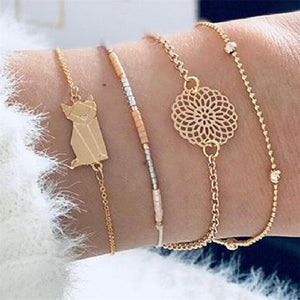 30 Style Boho Bangle Elephant Heart Shell Star Moon Bow Map Crystal Bead Bracelet Women Charm Party Wedding Jewelry Accessories