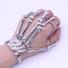 Load image into Gallery viewer, Nightclub Gothic Punk Skull Finger Bracelets for Women Skeleton Bone Hand Bracelets Bangles 2019 Christmas Halloween Gift